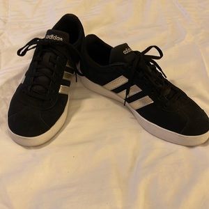 Womens Adidas Black suede court shoes